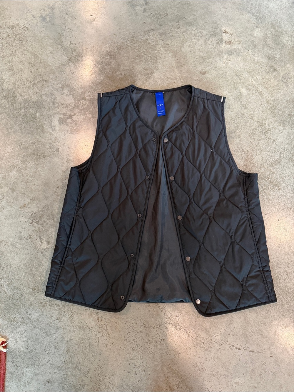 Kit and Ace Black Quilted Snap-Front Men's Vest